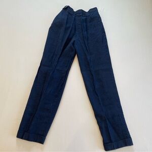 Vintage navy linen blend pants